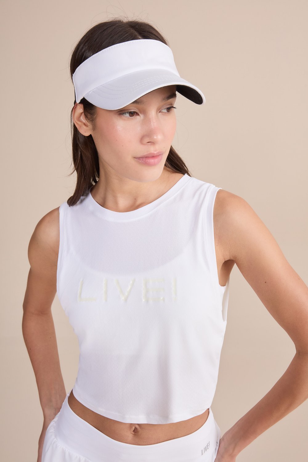 Regata Cropped Live Comfort Cor:Branco;Tamanho:M