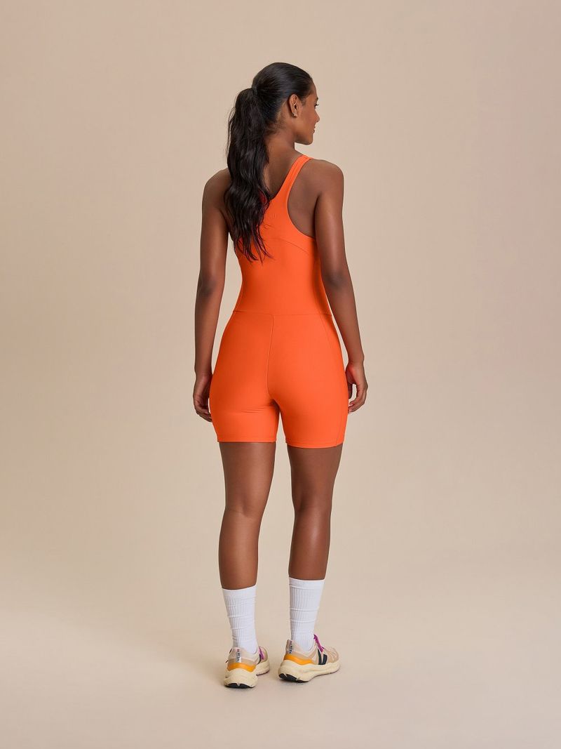 Macaquinho Shorts Hydefit Cor:Laranja;Tamanho:G 2