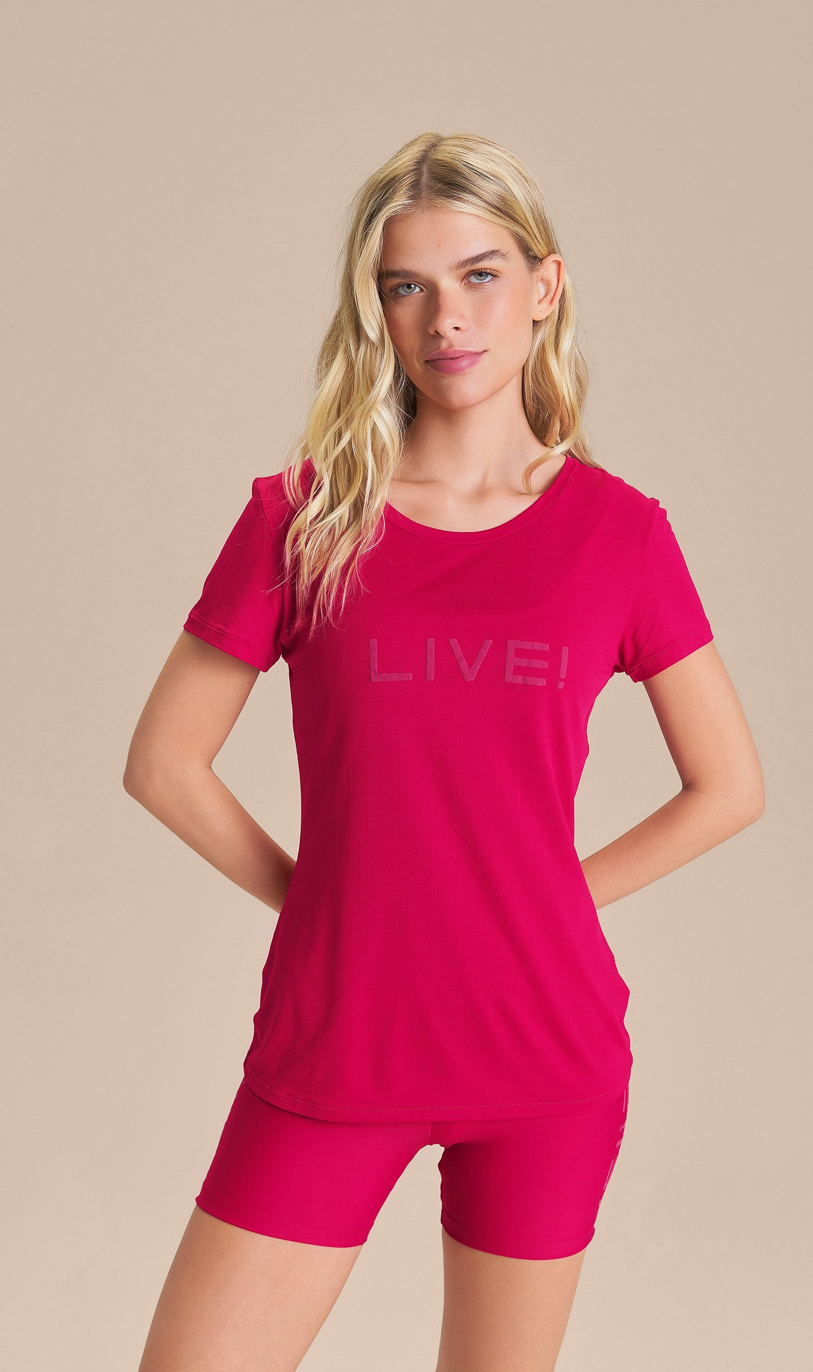 Camiseta LIVE Comfort Cor:Pink;Tamanho:G