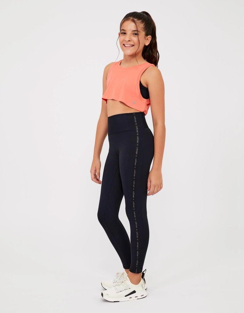 Legging Elastico Kids Cor:Preto;Tamanho:14 3