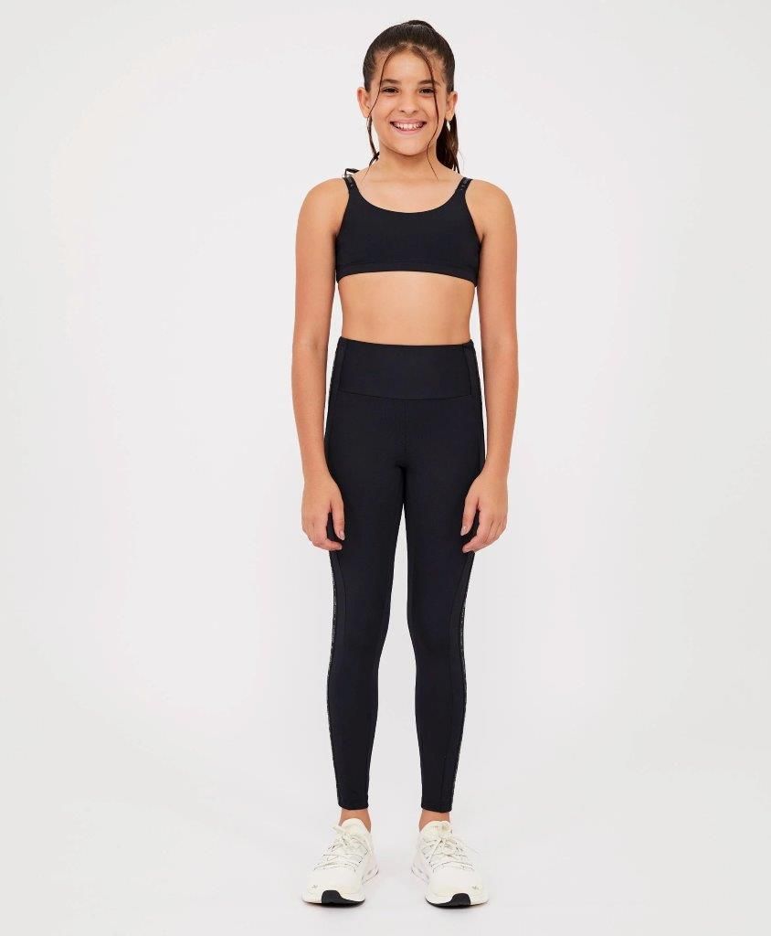 Legging Elastico Kids Cor:Preto;Tamanho:14 4