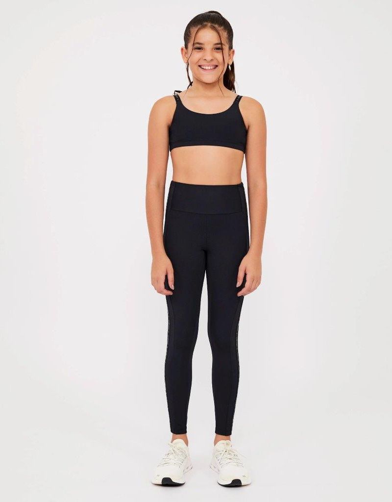 Legging Elastico Kids Cor:Preto;Tamanho:14 4