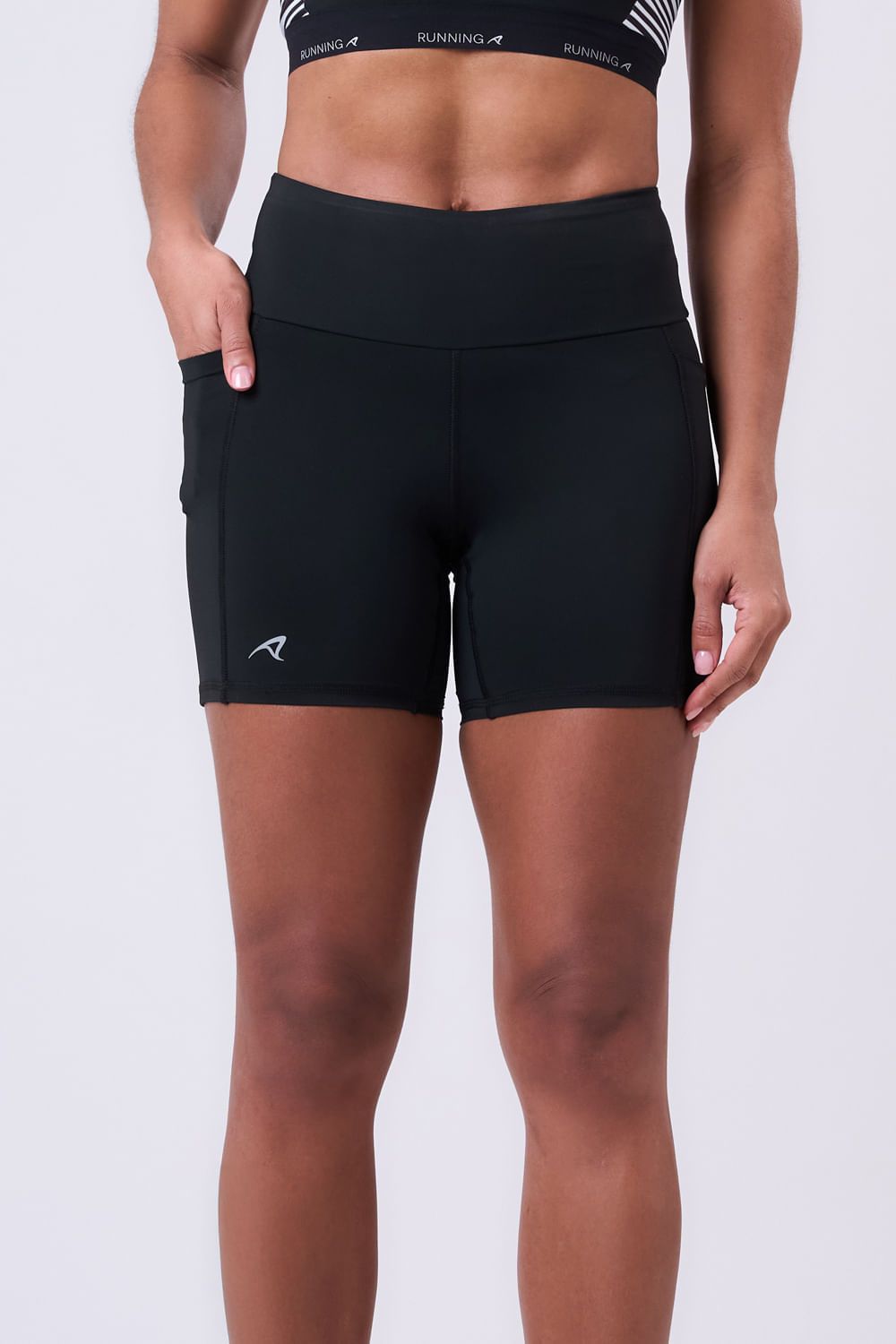 Bermuda Sprint Ginga 3 Bolsos 14CM Preto Cor:Preto;Tamanho:PP 3