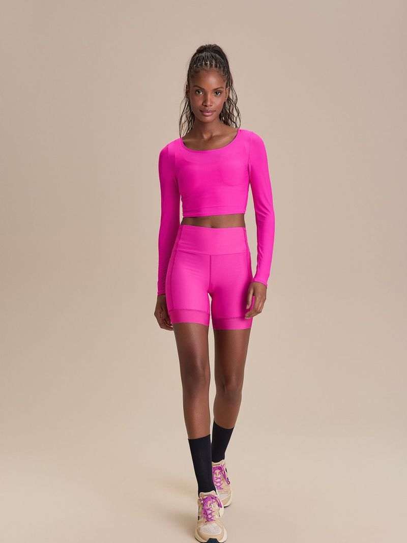 Blusa Cropped ML Harmony Cor:Rosa Pink;Tamanho:P 4