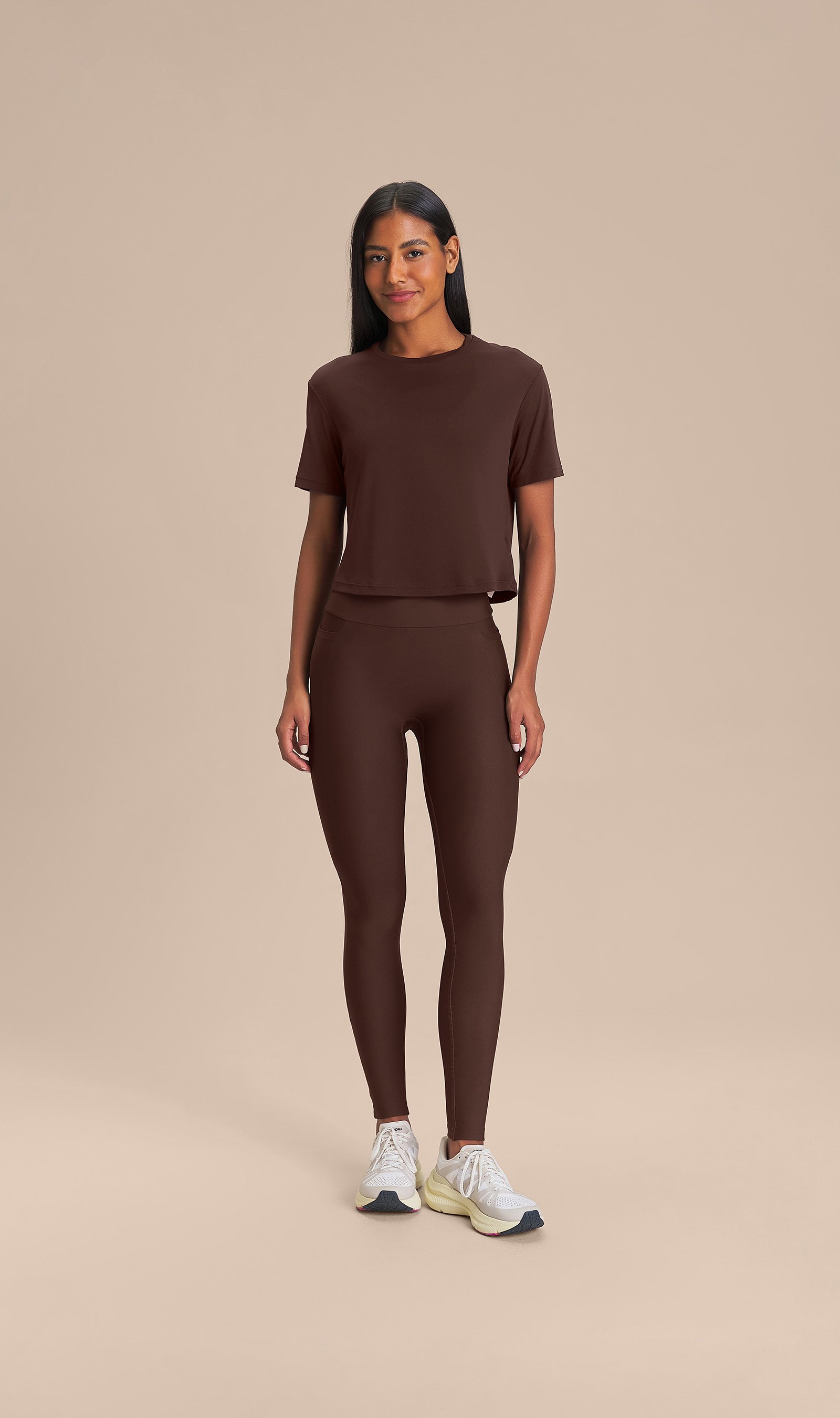 Legging Pocket Hydefit Adaptiv Cor:Marrom;Tamanho:P