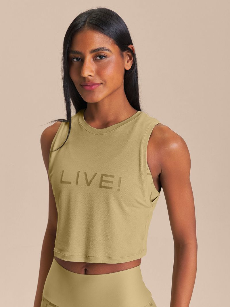 Regata Cropped LIVE Comfort Cor:Verde Claro;Tamanho:G 1