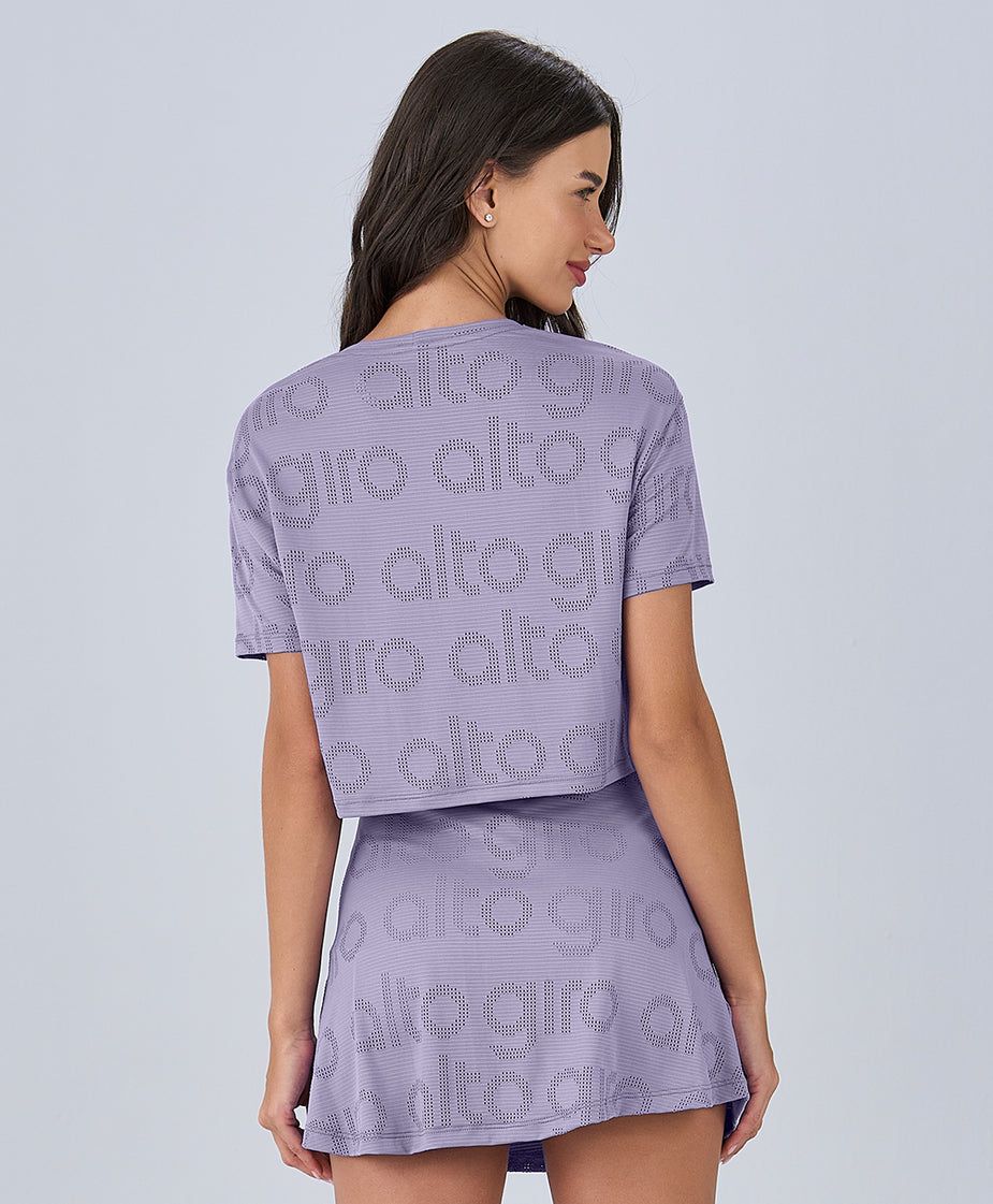 T-SHIRT CROPPED MESH ALTO GIRO 1