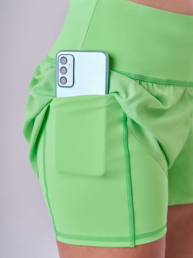 Short Com Bermuda Signature Samba 3 Bolsos Selado Colors Cor:Verde;Tamanho:P 5