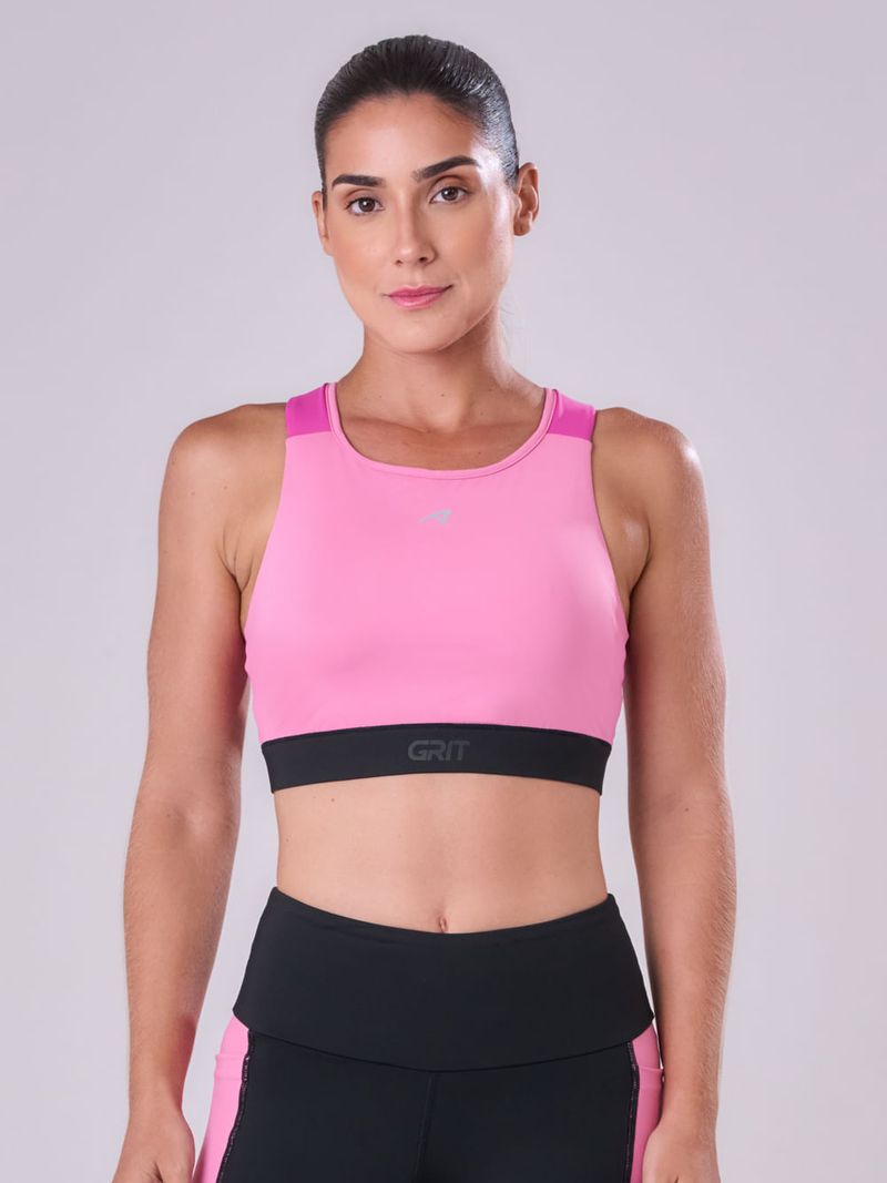 Top Grit Bossa Ajustavel 1 Bolso Reto Cor:Rosa;Tamanho:M 7