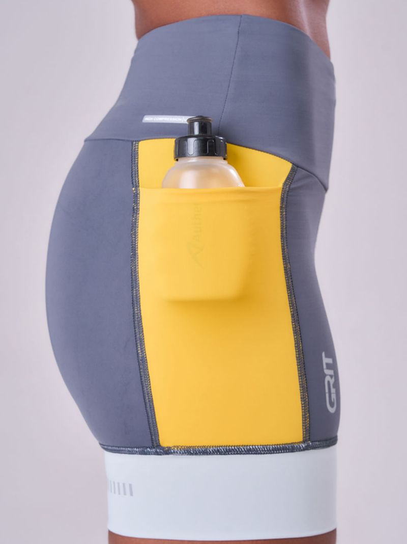 Bermuda Grit Bossa 3 Bolsos 15CM Tricolor Cor:Amarelo;Tamanho:M 2