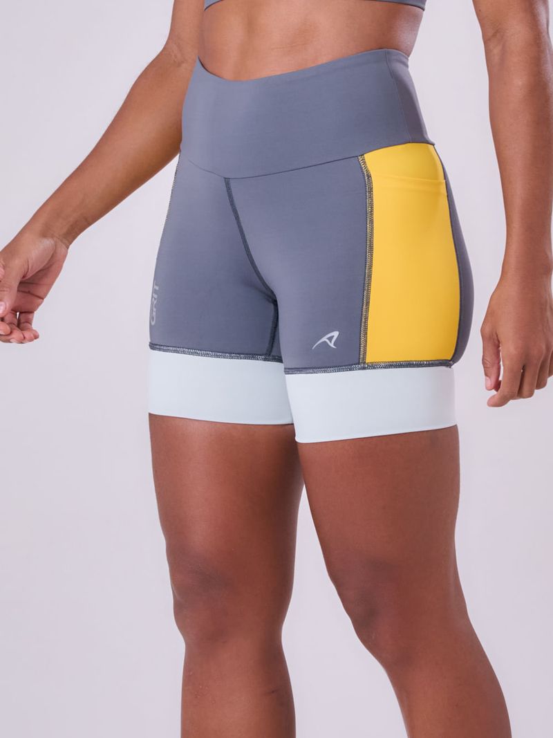 Bermuda Grit Bossa 3 Bolsos 15CM Tricolor Cor:Amarelo;Tamanho:M 4