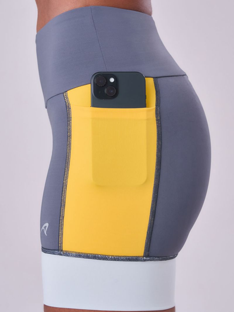 Bermuda Grit Bossa 3 Bolsos 15CM Tricolor Cor:Amarelo;Tamanho:M 3