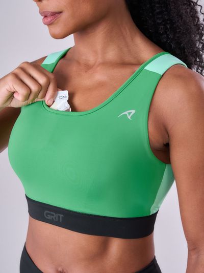 Top Grit Bossa Ajustavel 1 Bolso Reto Cor:Verde/Verde Claro/Preto;Tamanho:M