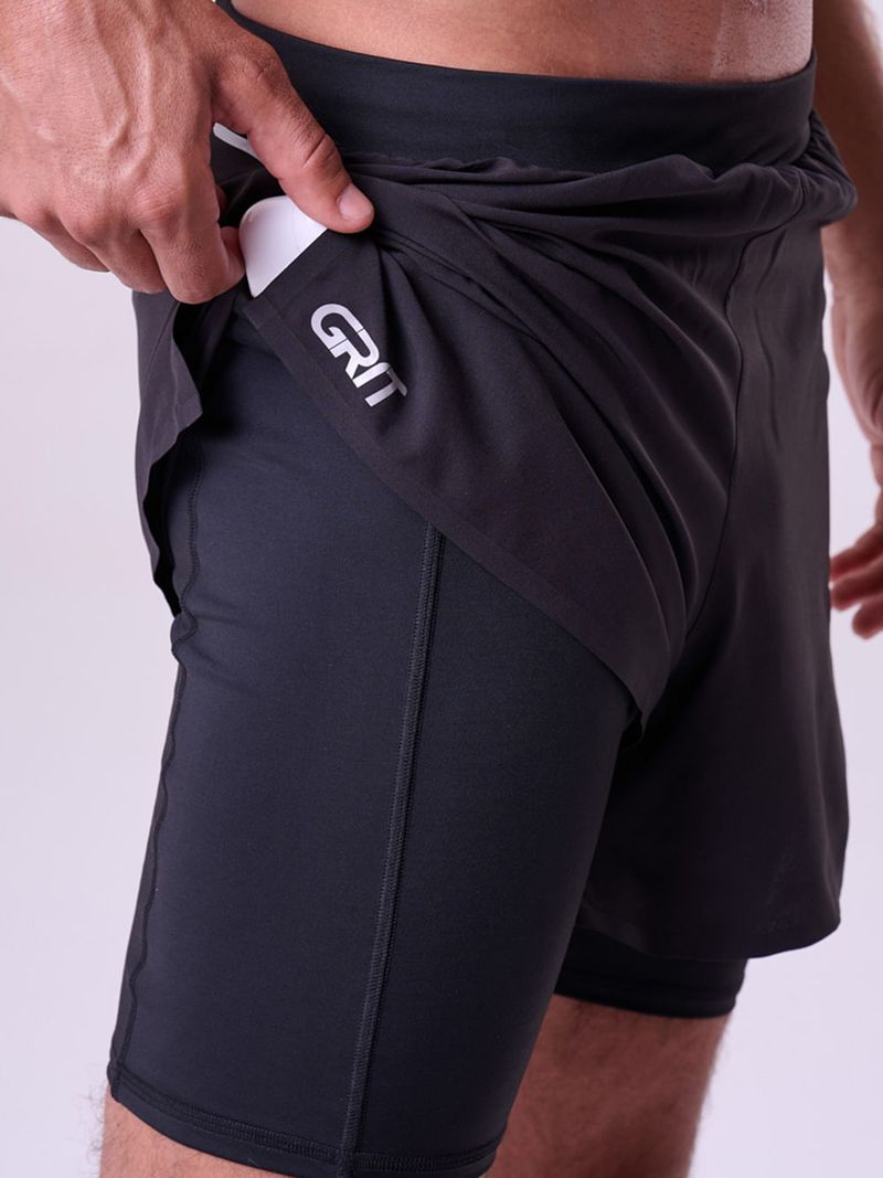 Short Com Bermuda Grit Bossa 3 Bolsos 5" Masc Preto Cor:Preto;Tamanho:G 4