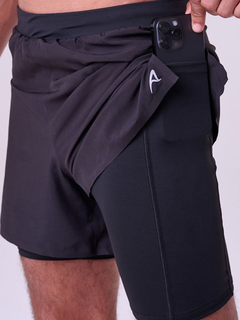 Short Com Bermuda Grit Bossa 3 Bolsos 5" Masc Preto Cor:Preto;Tamanho:G 6
