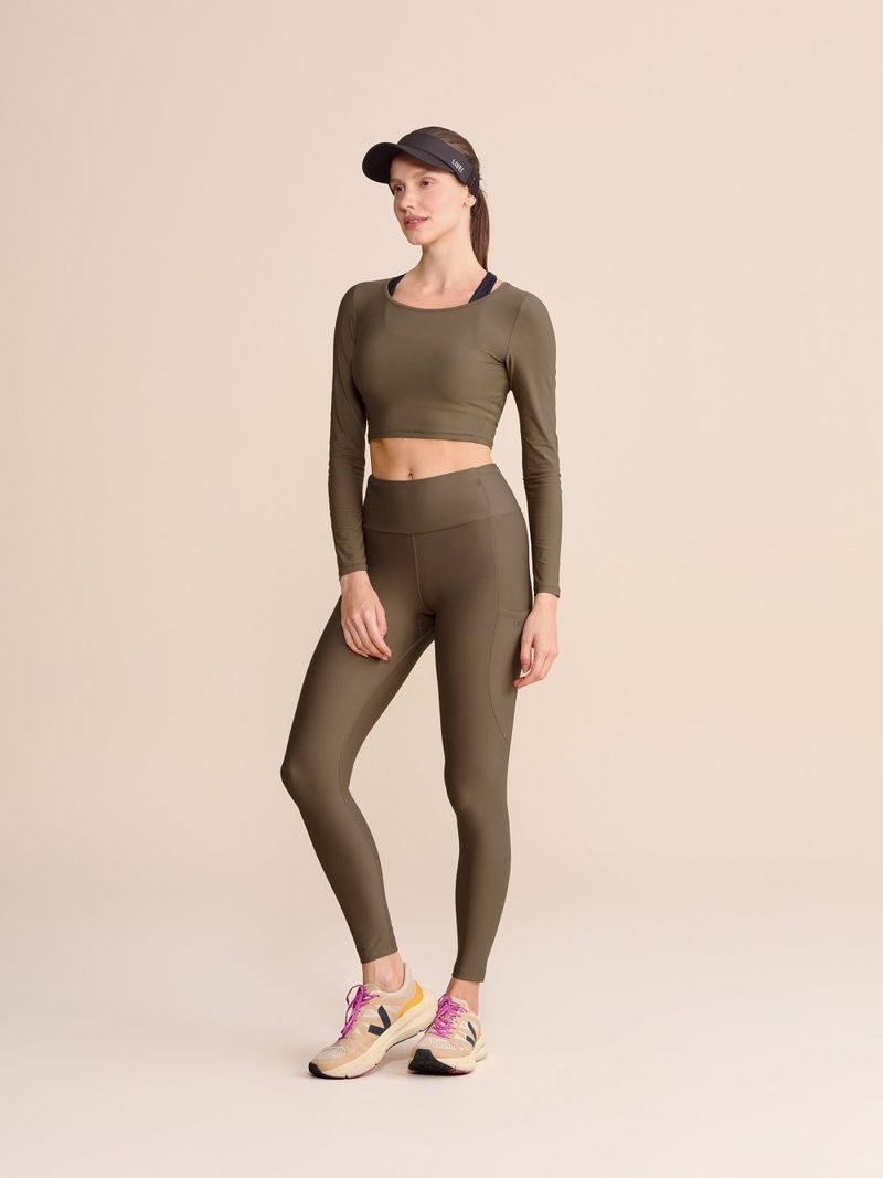 Camiseta Cropped ML Harmony Cor:Verde escuro;Tamanho:G 4