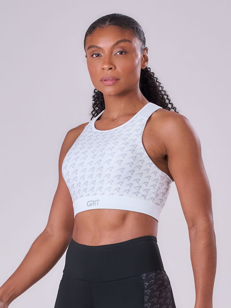 TOP GRIT BOSSA AJUSTAVEL 1 BOLSO NADADOR FEM IND BRANCO/ESTAMPA INSTITUCIONAL Cor:Branco;Tamanho:P 7