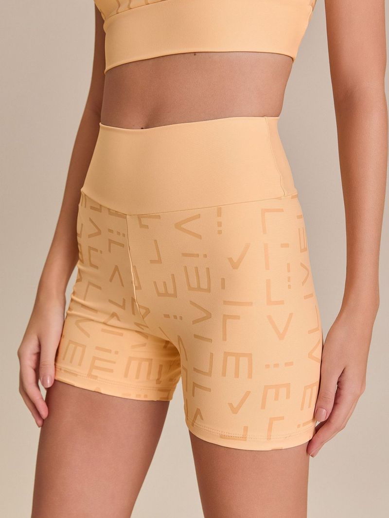 Shorts Fit LIVE Icon Cor:Amarelo;Tamanho:M 1