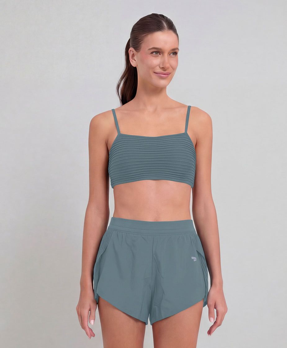 TOP PLISSADO ALTO GIRO Cor:Cinza;Tamanho:M 1
