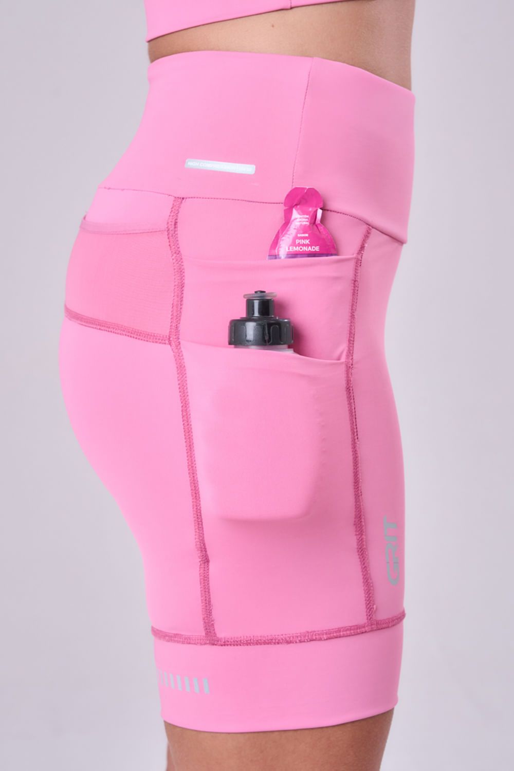 Bermuda Grit Bossa 7 Bolsos 18cm Tamanho:P;Cor:Rosa 4
