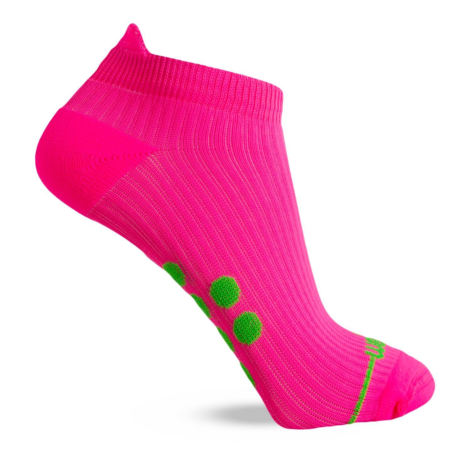 MEIA PERFORMANCE FEMININA SAPATILHA COMPRESSAO FIO EMANA Cor:Rosa Neon;Tamanho:34-39 1