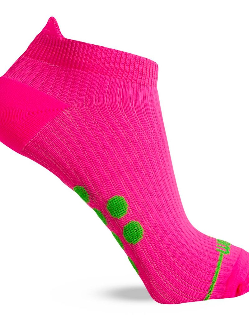 MEIA PERFORMANCE FEMININA SAPATILHA COMPRESSAO FIO EMANA Cor:Rosa Neon;Tamanho:34-39 1