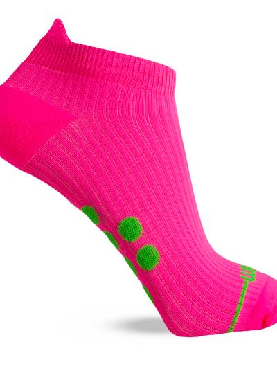 MEIA PERFORMANCE FEMININA SAPATILHA COMPRESSAO FIO EMANA Cor:Rosa Neon;Tamanho:34-39