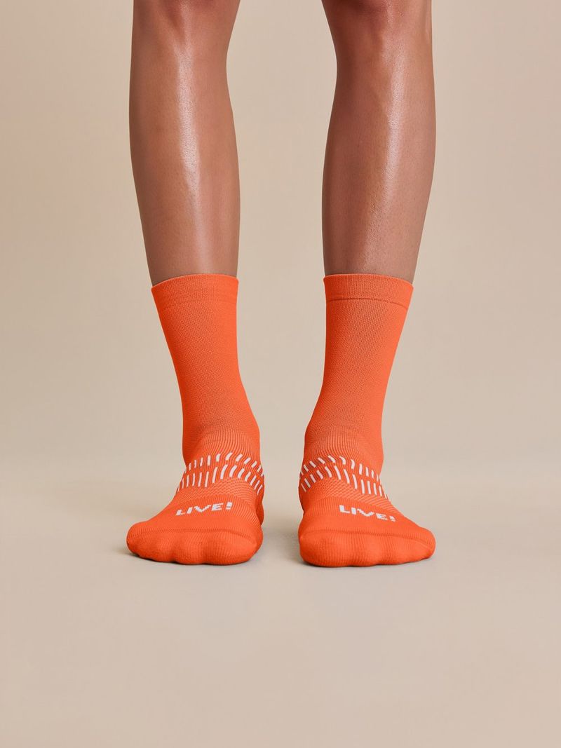 Meia Reflex Run Long Unissex Cor:Laranja;Tamanho:33 A 38 4