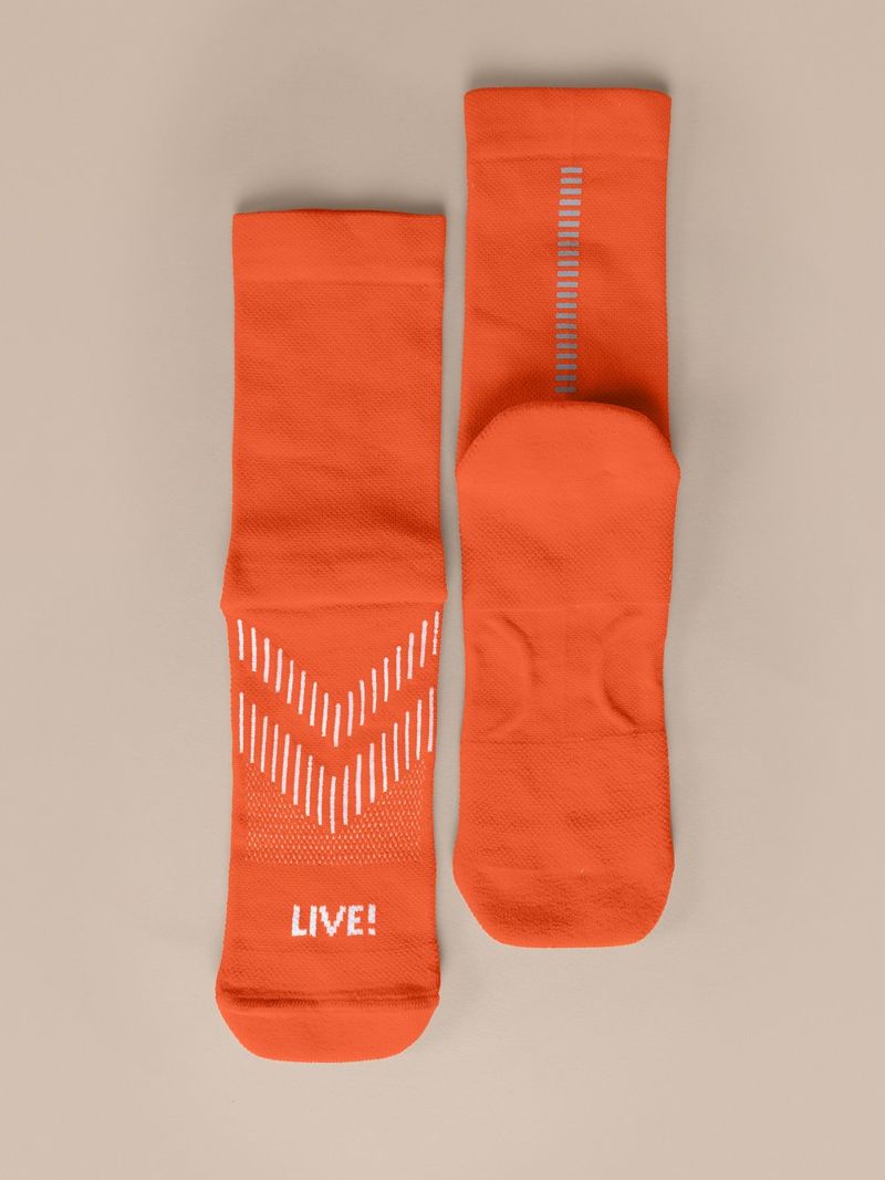 Meia Reflex Run Long Unissex Cor:Laranja;Tamanho:33 A 38 3