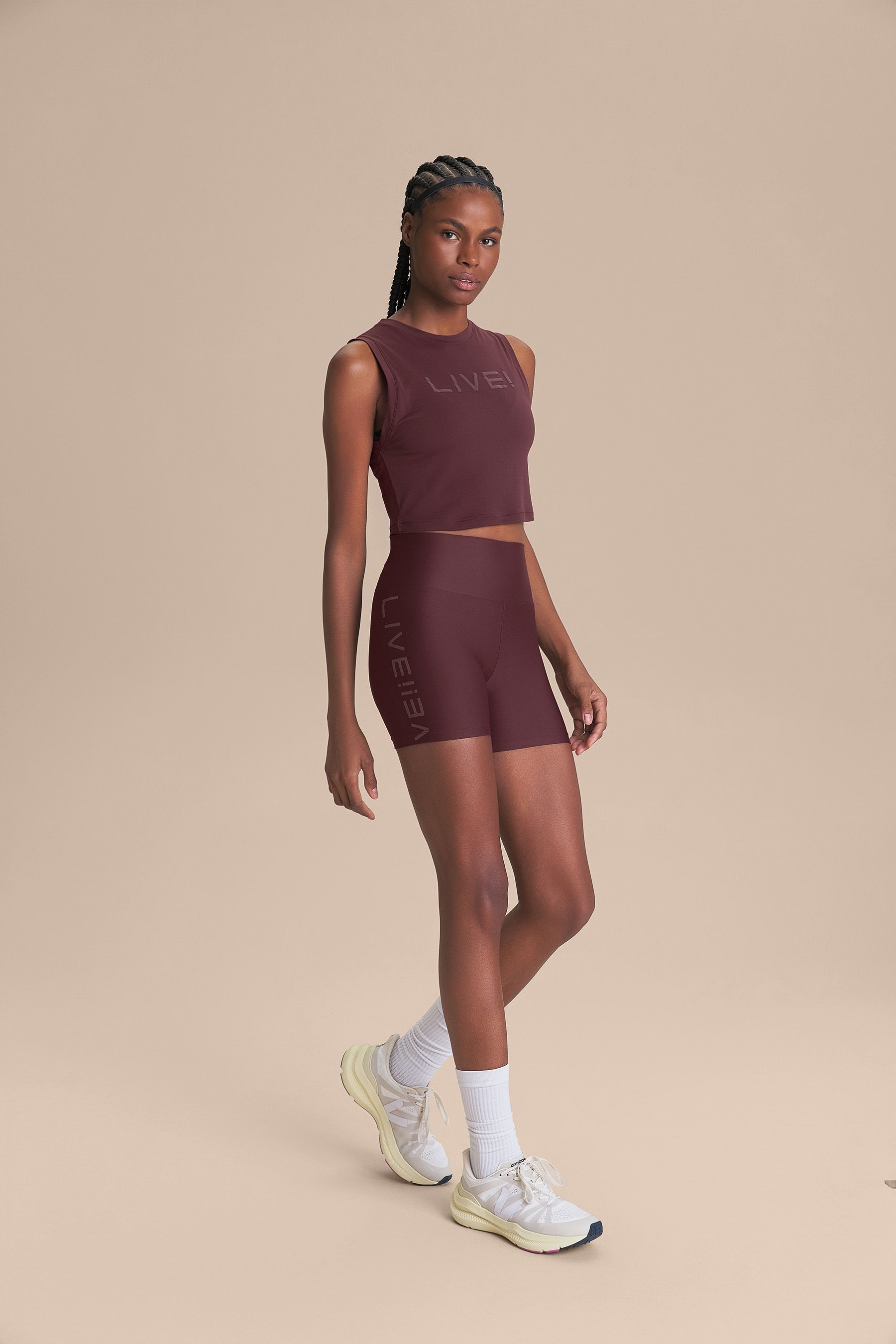 Regata Cropped LIVE Comfort Cor:Vinho;Tamanho:P 3