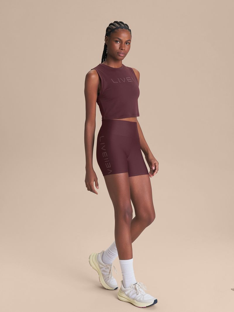 Regata Cropped LIVE Comfort Cor:Vinho;Tamanho:P 3
