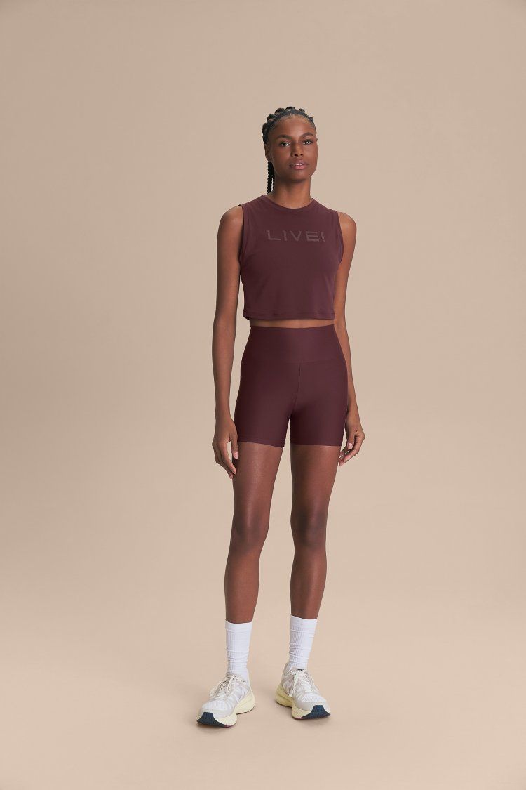 Regata Cropped LIVE Comfort Cor:Vinho;Tamanho:P 2