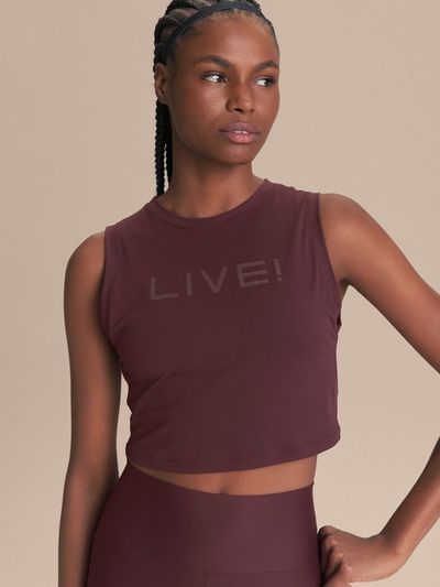 Regata Cropped LIVE Comfort Cor:Vinho;Tamanho:P