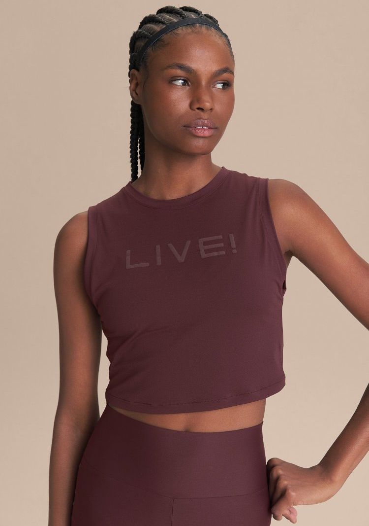 Regata Cropped LIVE Comfort Cor:Vinho;Tamanho:P 1