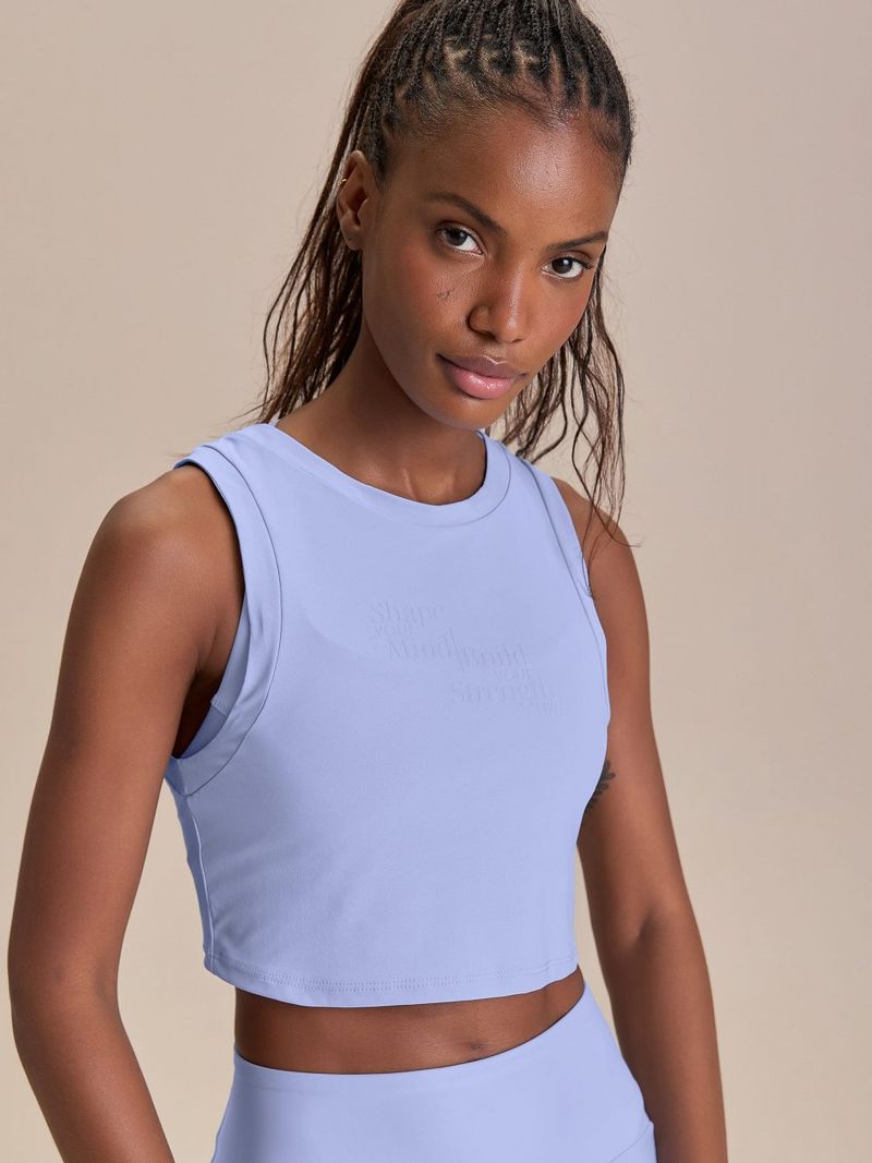 Regata Cropped Breezy Skin Cor:Azul Claro;Tamanho:G 1