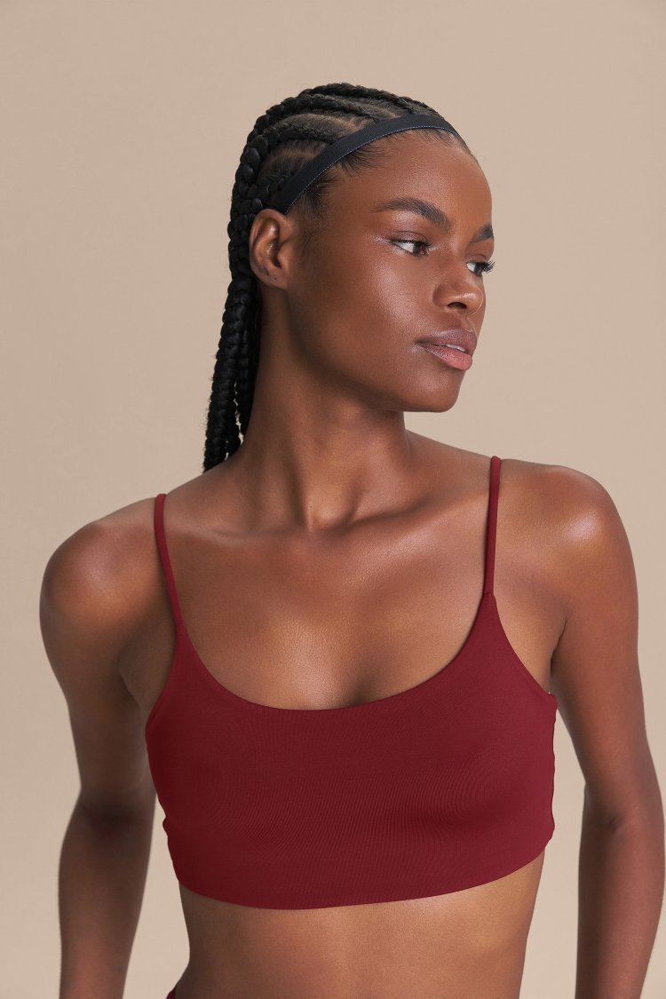 Top Curve Sense Cor:Vermelho Escuro;Tamanho:M