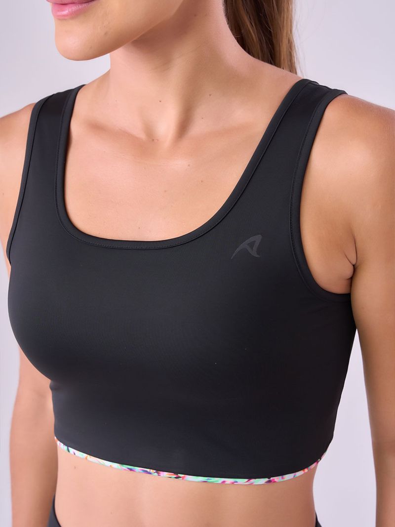 Top Signature Samba Reto Dupla Face Estampa Nara / Preto 10