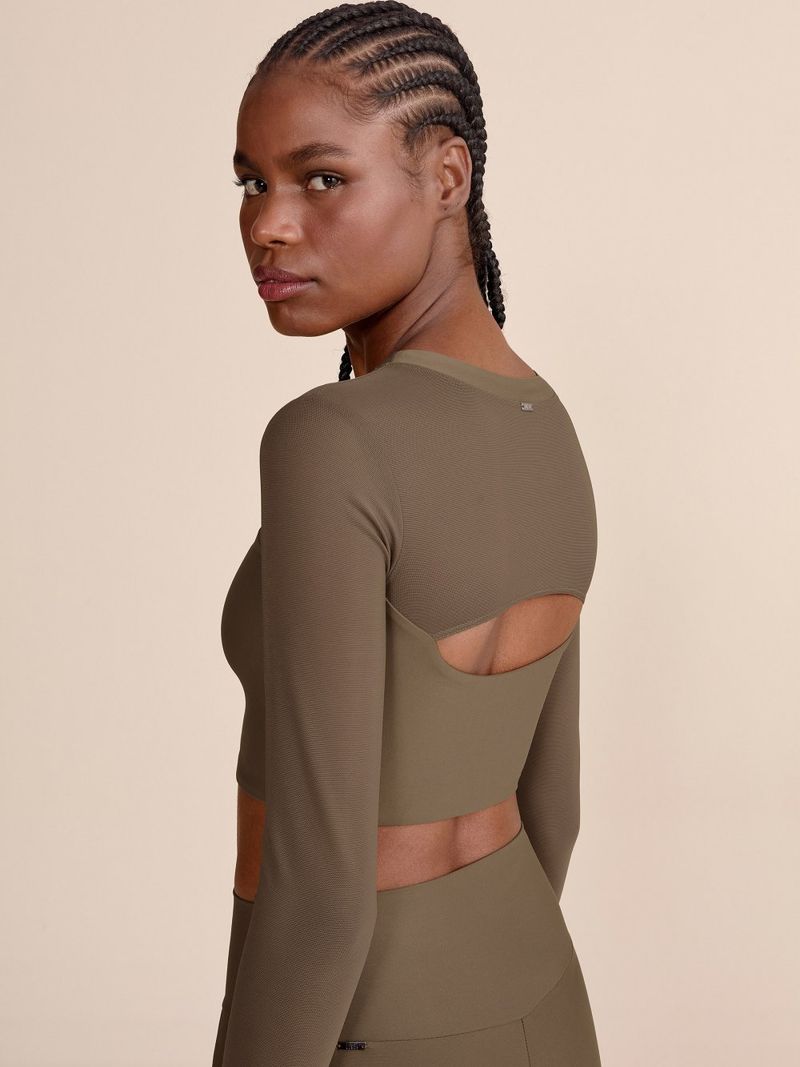 Blusa Cropped ML Tule Core 5