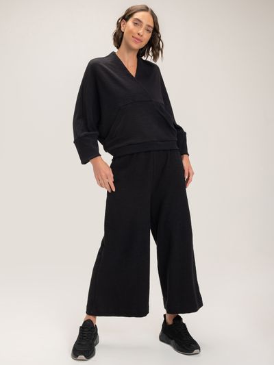 Calça Pantacourt Pixie Noir Black