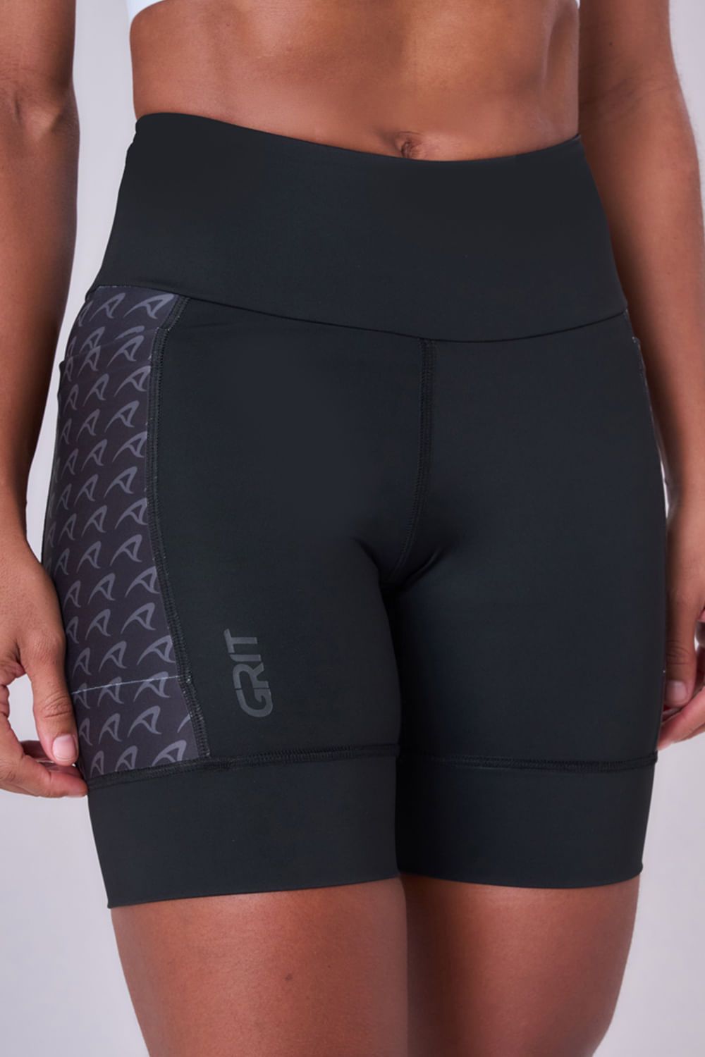 BERMUDA GRIT BOSSA 3 BOLSOS 18CM FEM IND PRETO/ESTAMPA 3