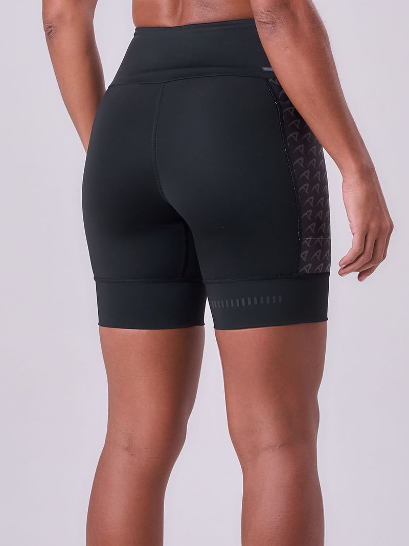 BERMUDA GRIT BOSSA 3 BOLSOS 18CM FEM IND PRETO/ESTAMPA 5