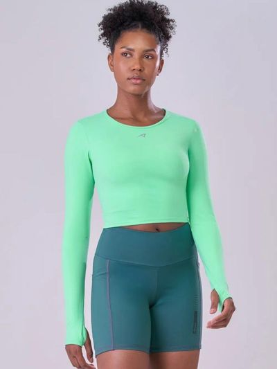 Camiseta Cropped Signature Samba Manga Longa Feminina