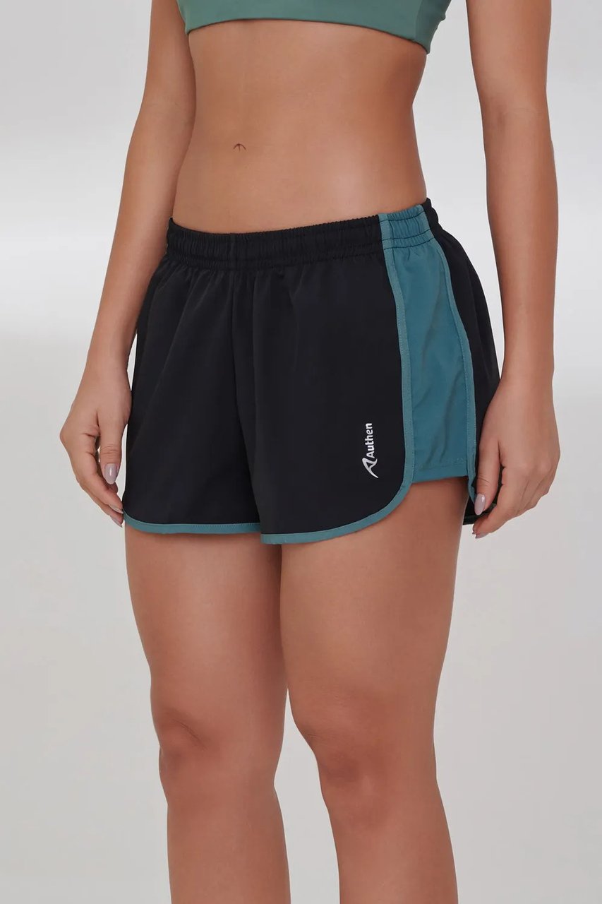 Short EssentialRun Impulse Cor:Preto/Verde Escuro;Tamanho:G
