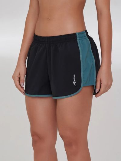 Short EssentialRun Impulse Cor:Preto/Verde Escuro;Tamanho:G