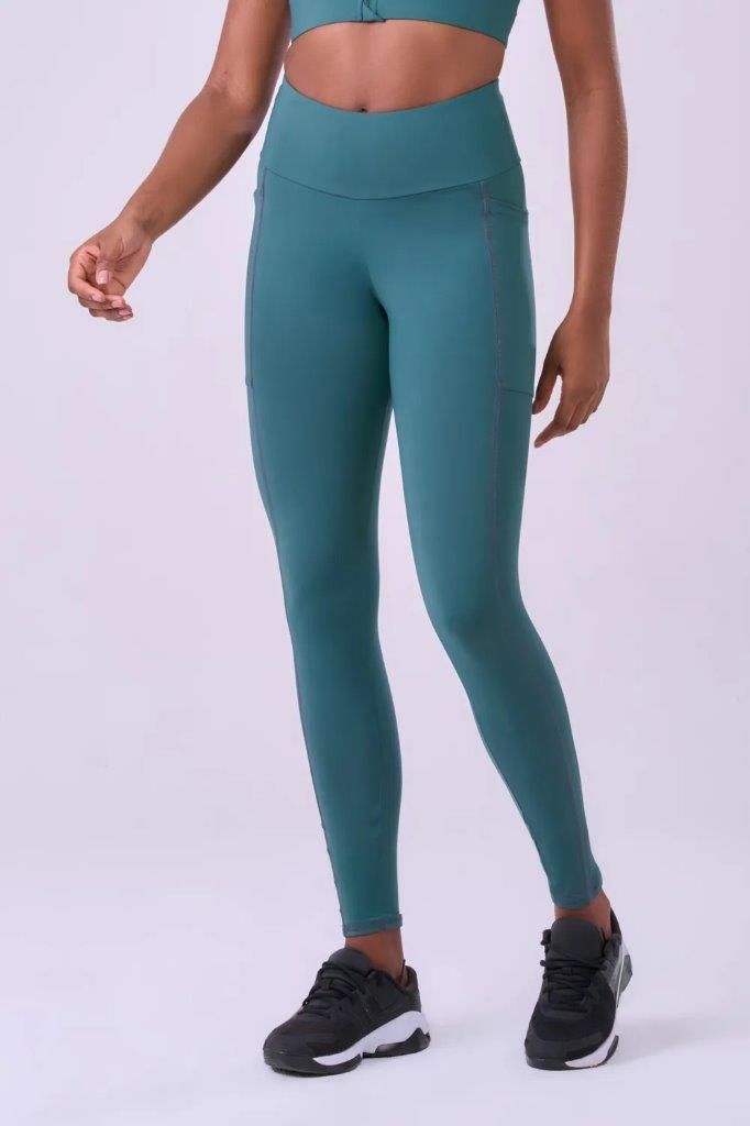 Legging Signature Samba 3 Bolsos Verde Mediterraneo