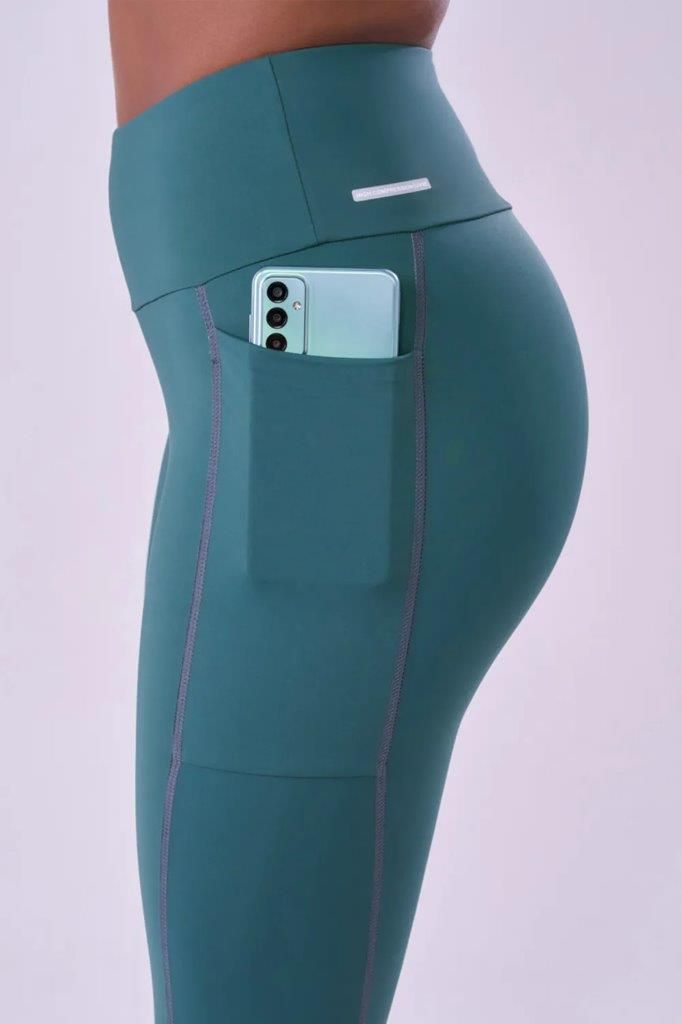 Legging Signature Samba 3 Bolsos Verde Mediterraneo 4